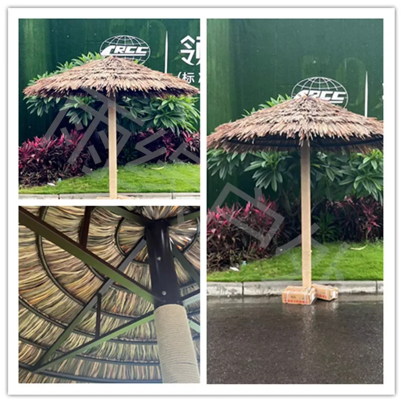 for Outdoor Shading Thatch Umbrella Simulation Straw Beach Vacation Sun Protection Waterproof Leisure Scenic Umbrella