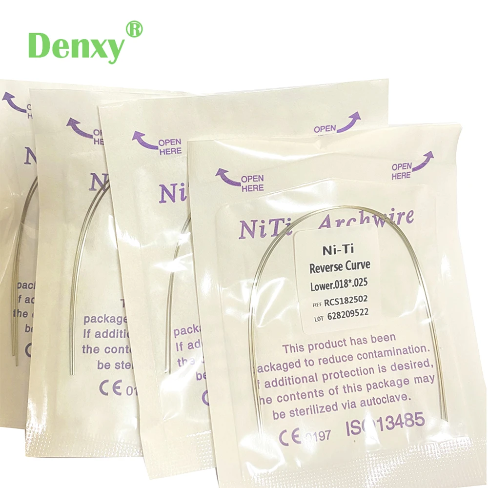 

20 шт. Denxy Dental Ortho Reverse Curve Archwire, Круглый/прямоугольный RCS Niti провод, супер эластичный нити провод, Нитинол провода, Орто провода