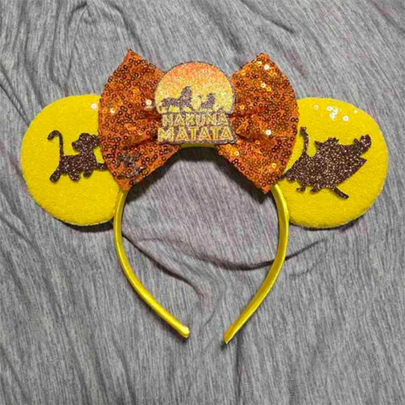 1pc Lion King Ear Headband – Sparkly Sequin Ears with Bow, Eye-Catching for Parties & Dress-Up. view 3