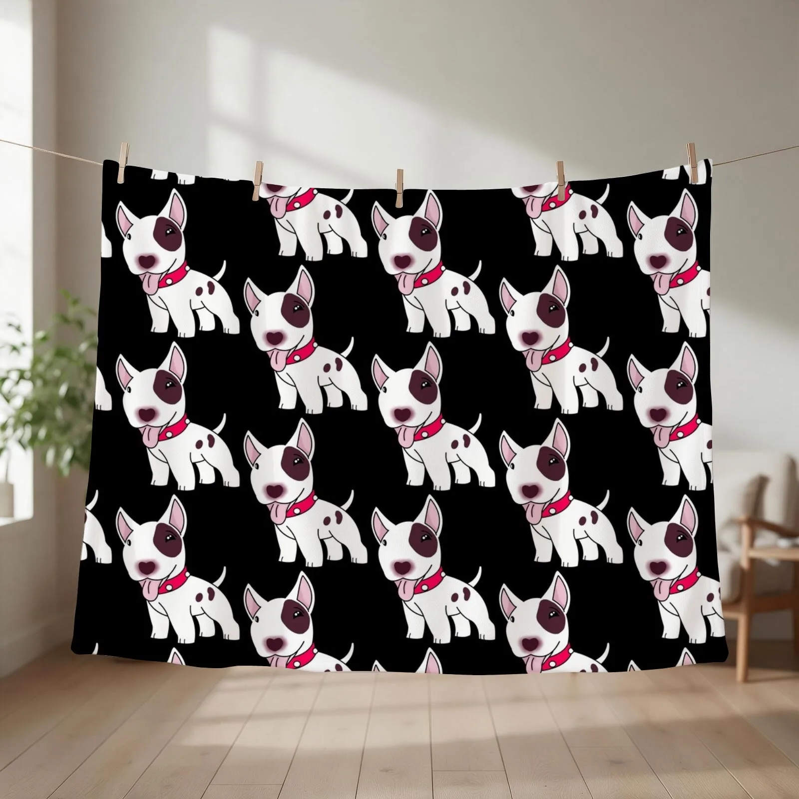 English Bull Terrier Throw Blanket couch cozy soft plush fuzzy picnic outdoor blanket