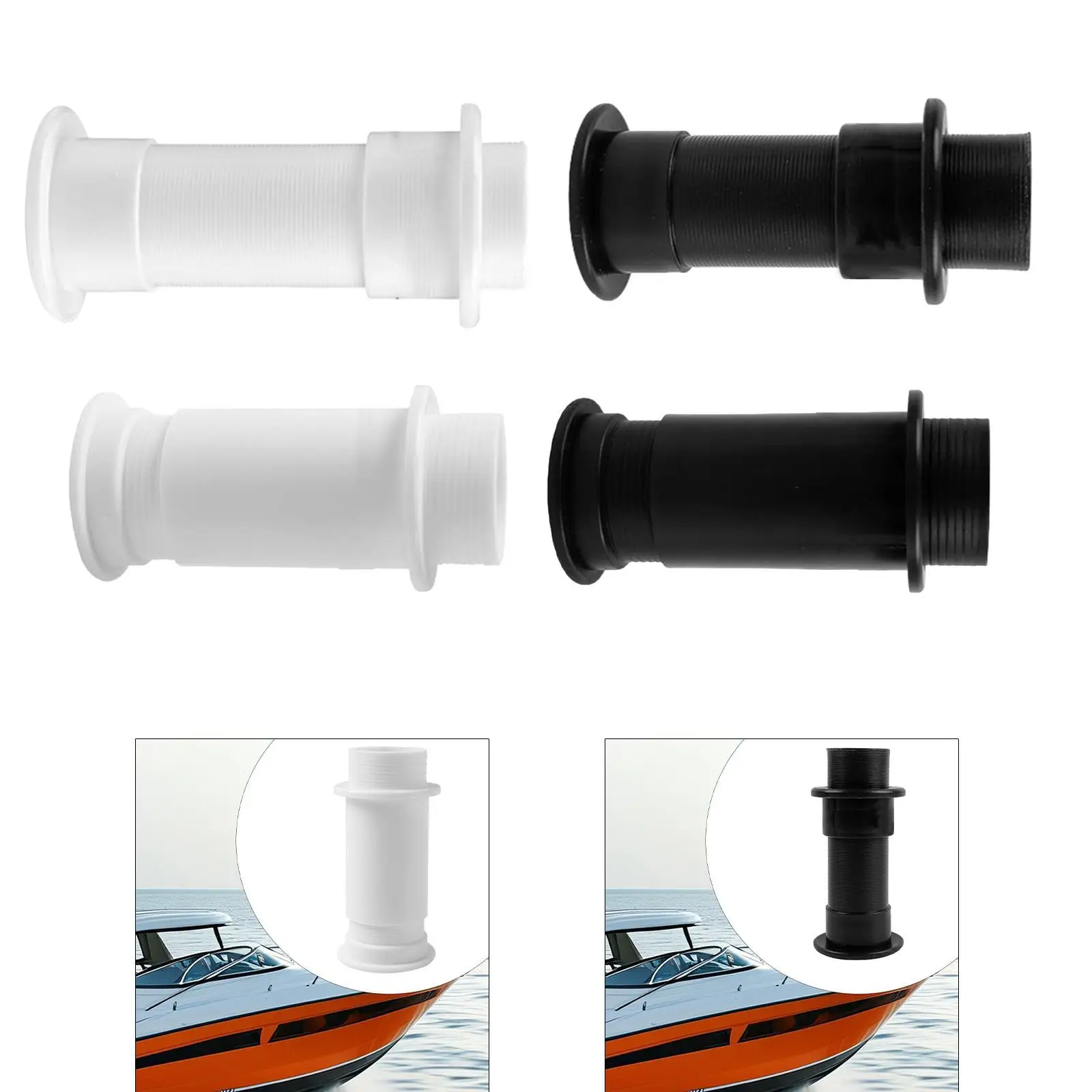 

Boat Plumbing Fittings Thru Hull Marine Drain Connector Adjustable Plastic Hose Adapter for Transparent Boat Tube Applications