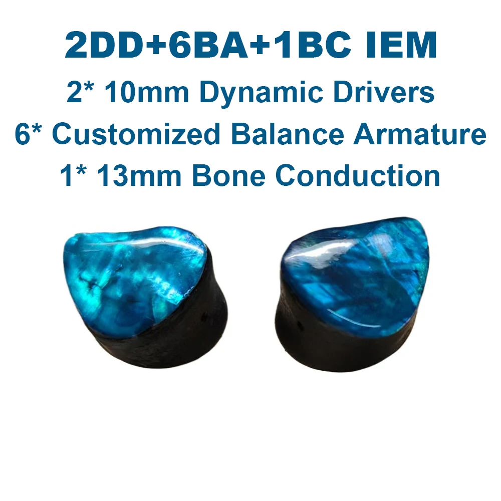 

Bone Conduction IEM Earphones HiFi Headphones in-ear Monitors Earbuds Musicians Audiophile Headphone Wired 2pin Detachable Cable