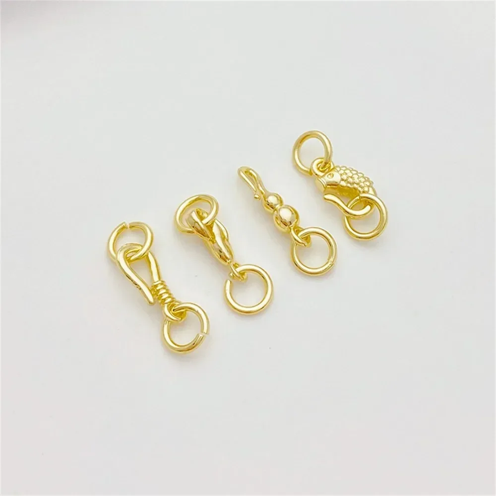 14K goud kleur karper dolfijn dubbele ring verbinding accessoires handgemaakte DIY armband ketting sieraden gesp materiaal accessoire