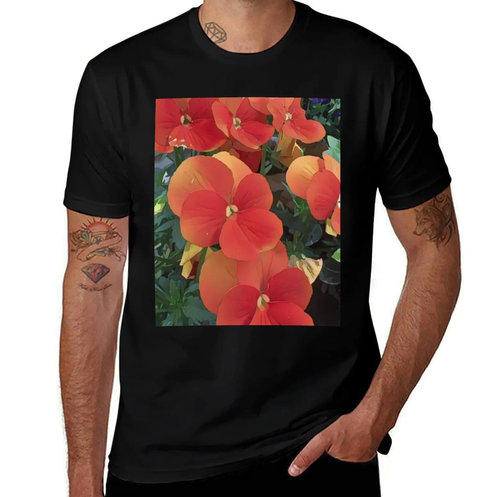 

Orange Ruffle – Vibrant Pansy Art by Petalography T-Shirt customs anime summer shirt heavyweight t shirts for men