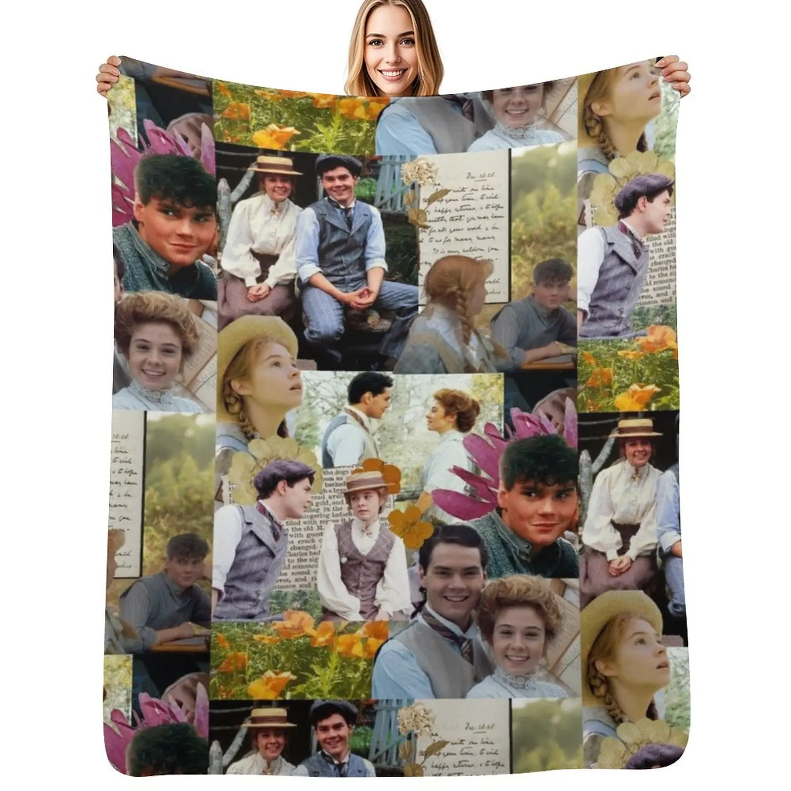 

Anne of Green Gables Collage Throw Blanket Soft Beds heavy to sleep wednesday Giant Sofa Blankets