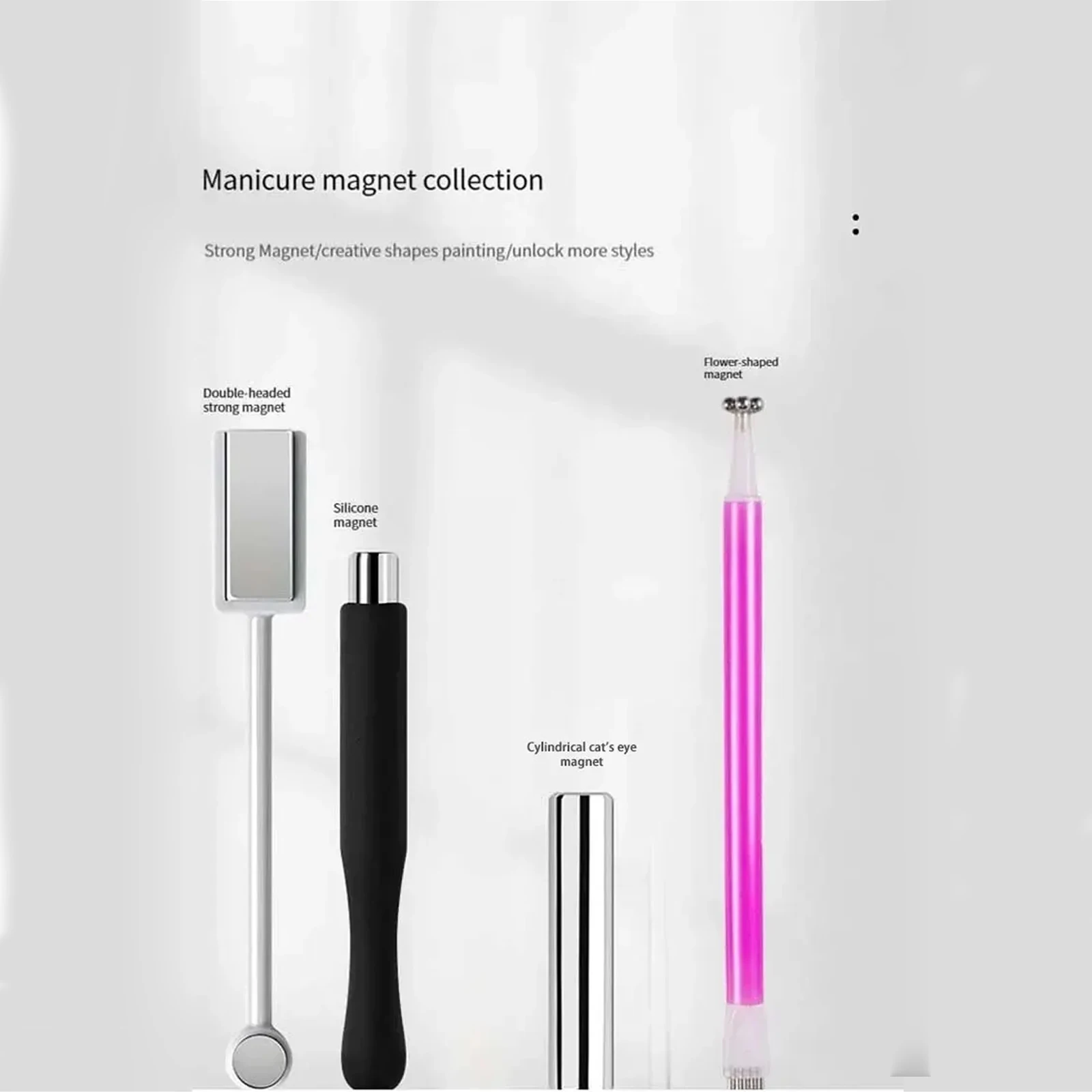 4 pezzi multifunzionale per nail art magnete pietra modello assorbente gel per unghie barra magnetica in cristallo set di strumenti per il miglioramento delle unghie principali