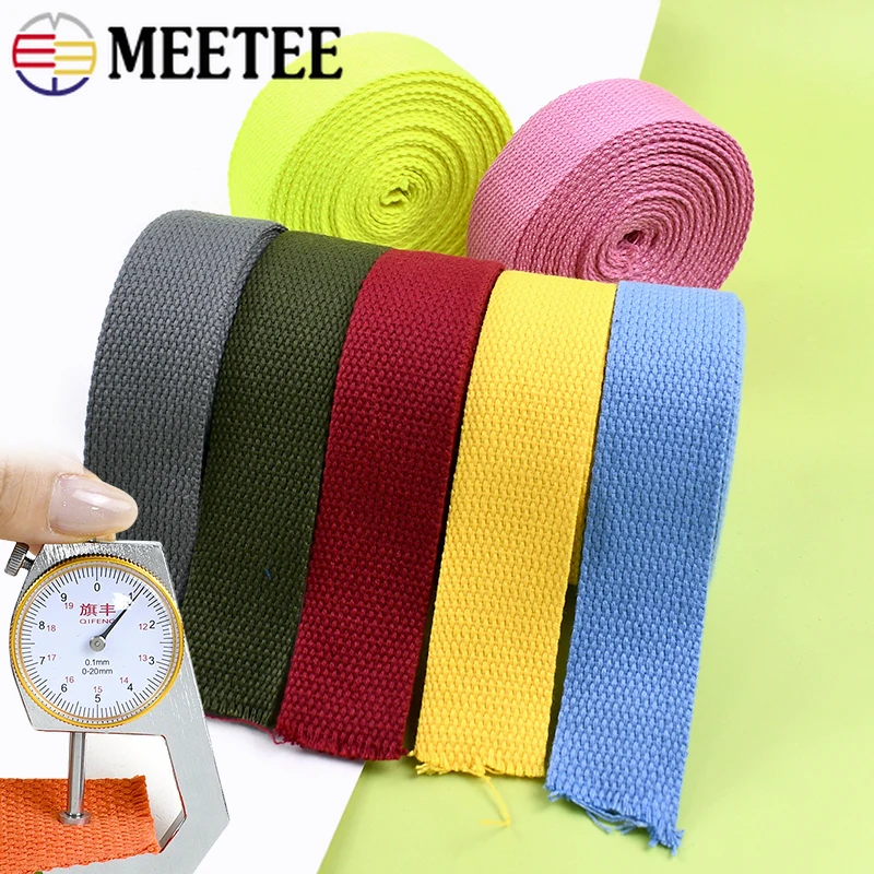 

10M 20-50mm Cotton Webbing Straps Ribbon Band Sewing Backpack Belt Sling Shoulder Bag Strap Decor Bias Binding Tapes Accessories