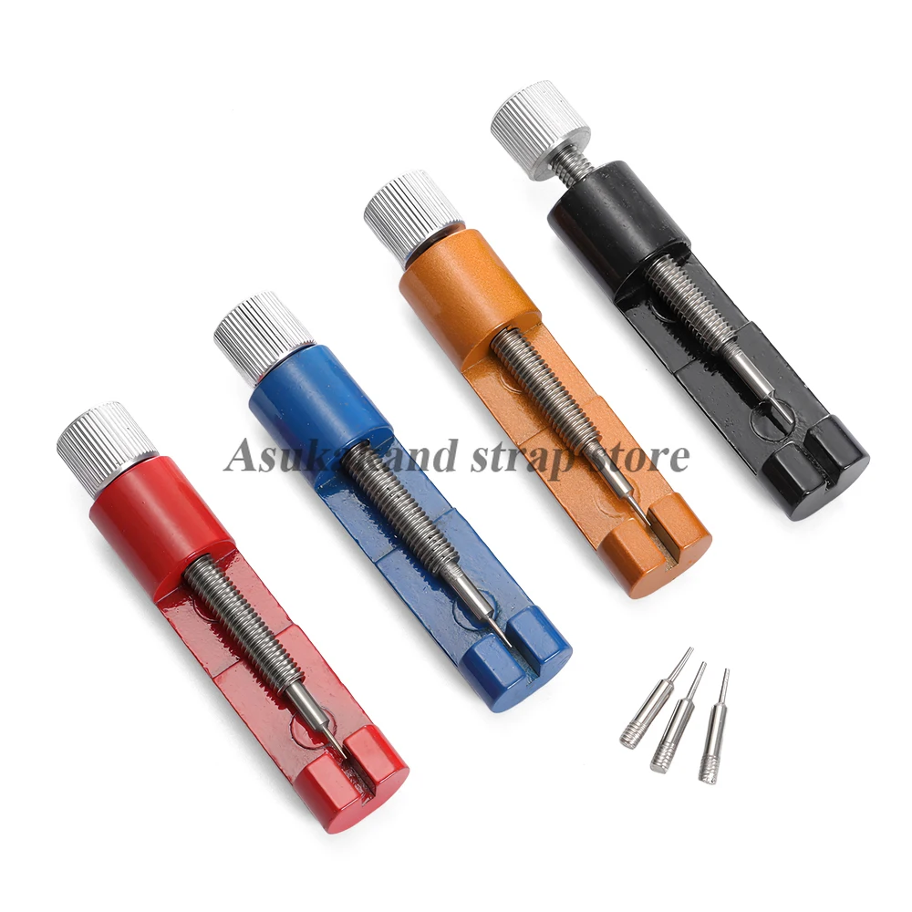 أداة إصلاح ساعة مزيل دبوس ربط الحزام المعدني الجديد لصانعي الساعات مع عبوة من 3 دبابيس إضافية أدوات إزالة حزام الساعات الصغيرة