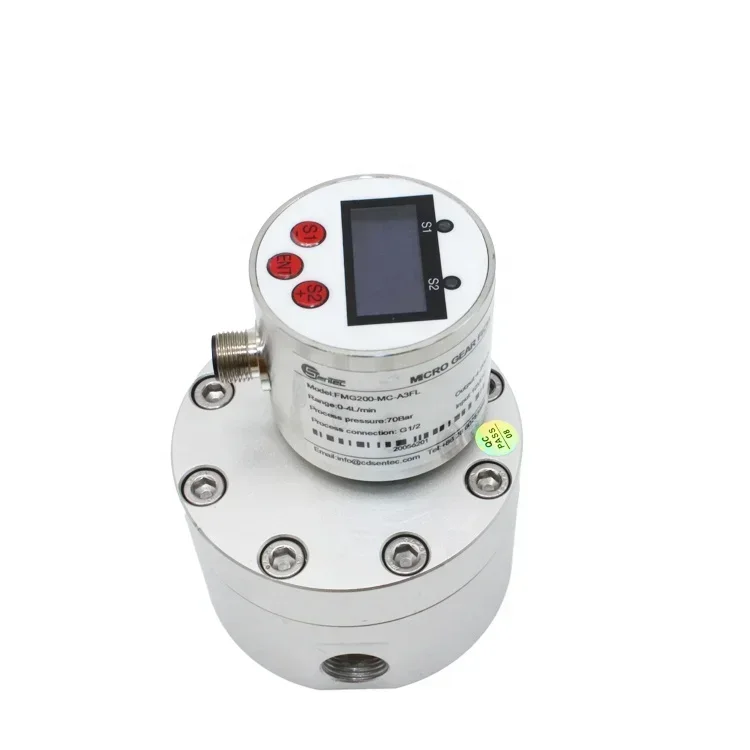 FMG200 Stainless Steel Digital Micro Oval Gear Flow Meter Sensor -196~200C 40MPa Flow Sensor