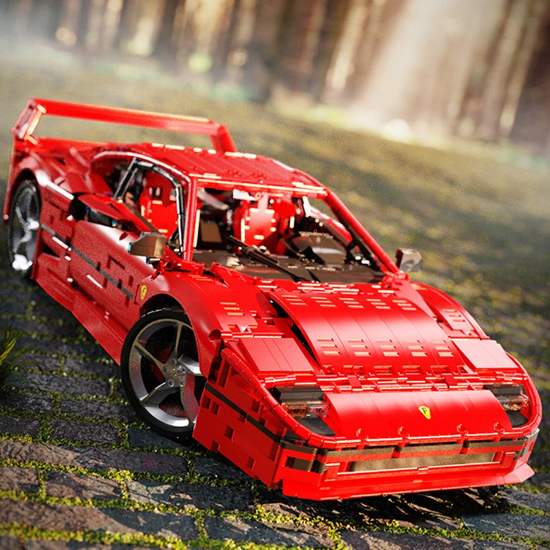 4026PCS Technische X001 Rode Super SportsCar F40 Model MOC-140629 Classic Racing Assembly Bouwsteen DIY Monteren Speelgoed Kid gift