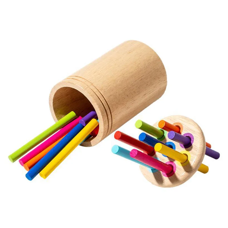 Holz Montessori sensorische Spielzeuge für Baby Form Sortier box Objekt Permanenz Münz stift Kinderspiel zeug frühen pädagogischen Babys pielzeug