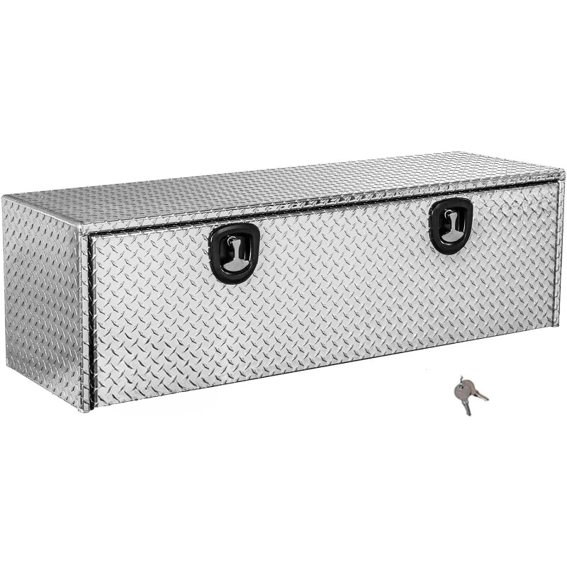 Diamond Tread Aluminum Underbody Truck Tool Box W/Compression Latch, 18 x 18 x 60 Inch, Made in the USA, Truck Box