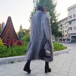 2023 New Fur Coat Thickened Winter Long Sleeve Coat Luxury European and American Artificial Fur Extended Cold and Warm Women's J