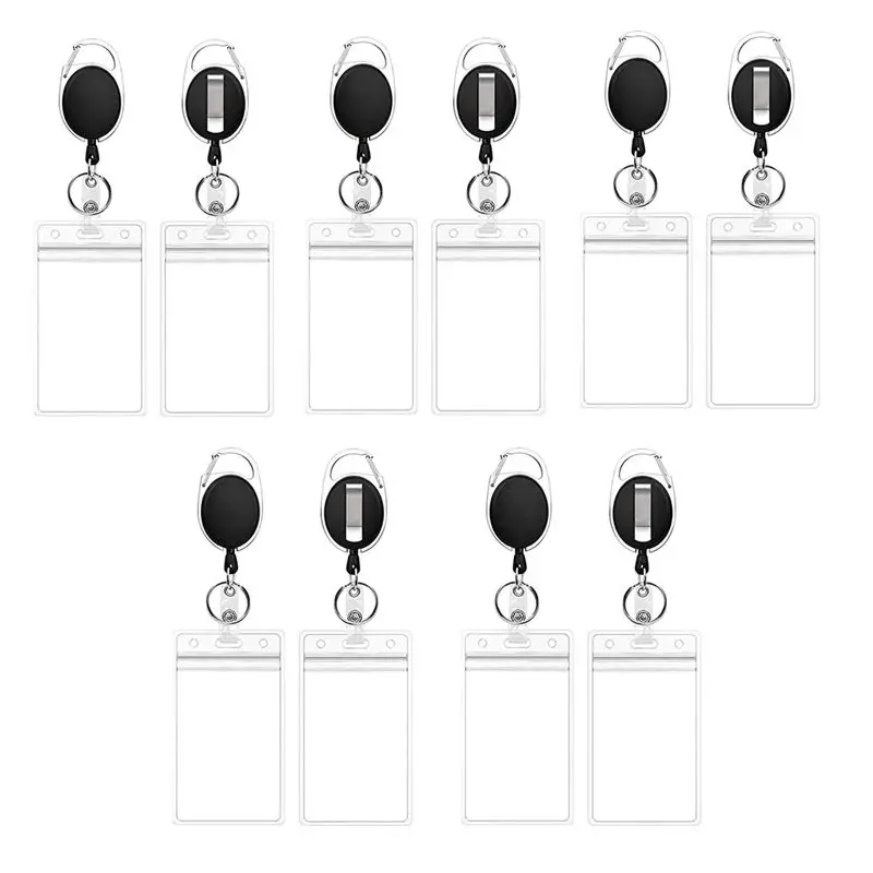 【2026 TOP Global】10X Heavy Duty Retractable Badge Holder Reel with Belt Clip Key Ring and Waterproof ID Card Holders for ID Name