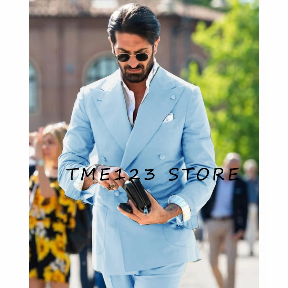 Men's Serge Wedding Blazer Suit Mens Formal Wear Groom Dress Elegant Suits for Men Tuxedo Suit Luxury 2023 Trend Two Piece Full