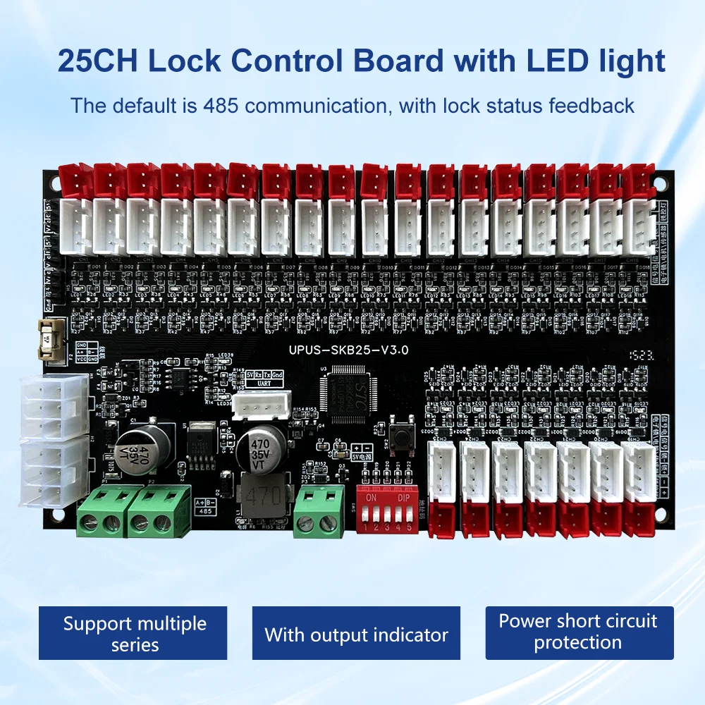 25CH Smart Electronic Cabinet Lock Control Board Smart Locker Storage Cabinet Controller 12V/24V With LED Light