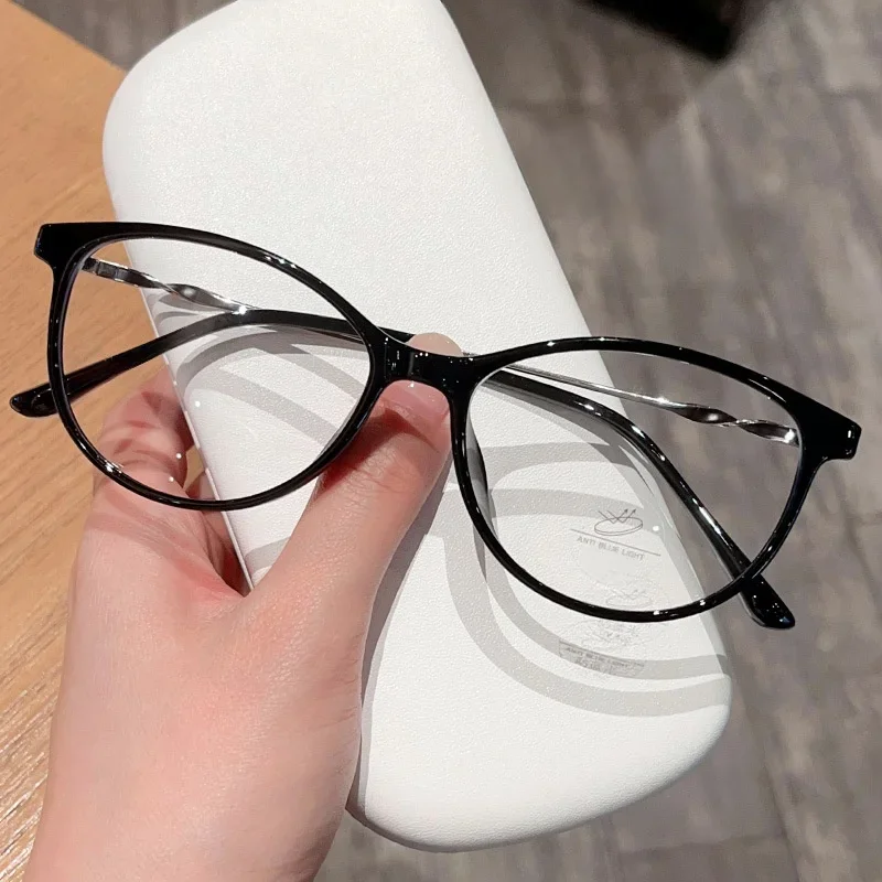 

Новые модные ретро-очки ультралегкие из TR90, прозрачные, с диоптриями, в форме кошачьего глаза, женская оправа 210544