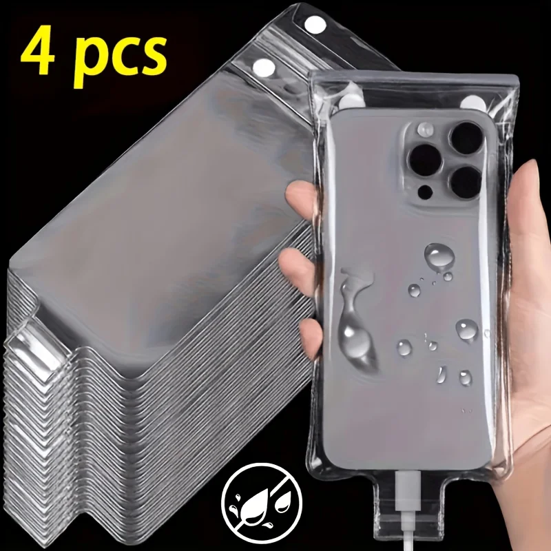 Bicycle Rider Phone Rain Cover - Touchscreen-Compatible Phone Pouch, Essential for Rainy Day Cycling, High-Value Phone Bag, Rechargeable Rain Sleeve. Suitable for Cycling, Rainy Days, Outdoor Activities, Bicycle Bags. Stylish Design, Secure Fit. view 3