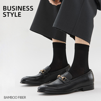 5Pairs/lot Bamboo Socks for Men Summer Breatheable Socks Men Black White Brand Natural Healthy Business Dress Socks Hand Link