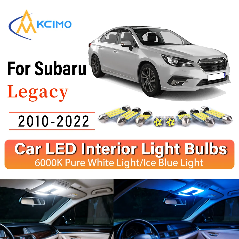 Комплект внутреннего освещения для Subaru Legacy 2010-2022: светодиодные лампы для освещения салона, карты, дверей, багажника и номерного знака