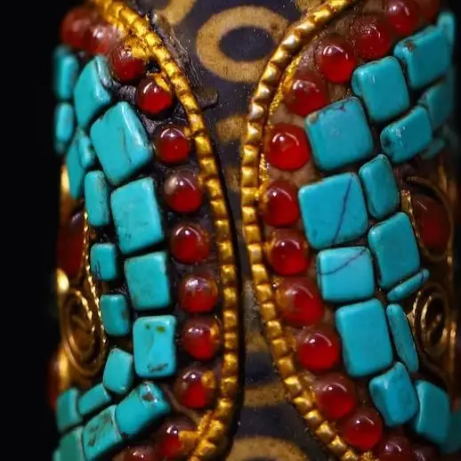 

2 "Коллекция тибетского храма, старый натуральный агат, мозаика, драгоценный камень gZi, бусины, девять глаз, кулон из бисера, амулет, Дхарма, городской дом, экзорцизм