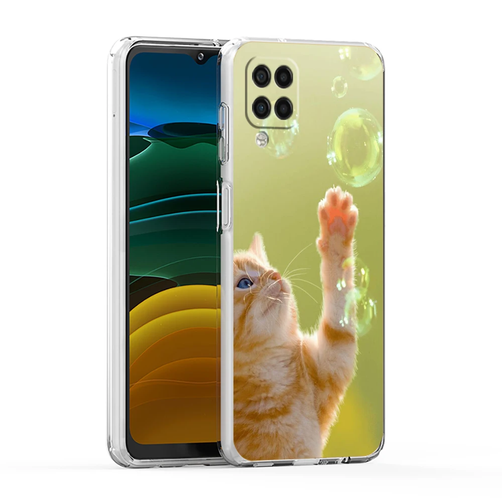 Cat Dog Phone Case Cover For Samsung Galaxy A53 A32 A52 A72 A13 A22 A51 A71 A41 A31 A21S 5G Transparent Soft Shell Fundas Coque