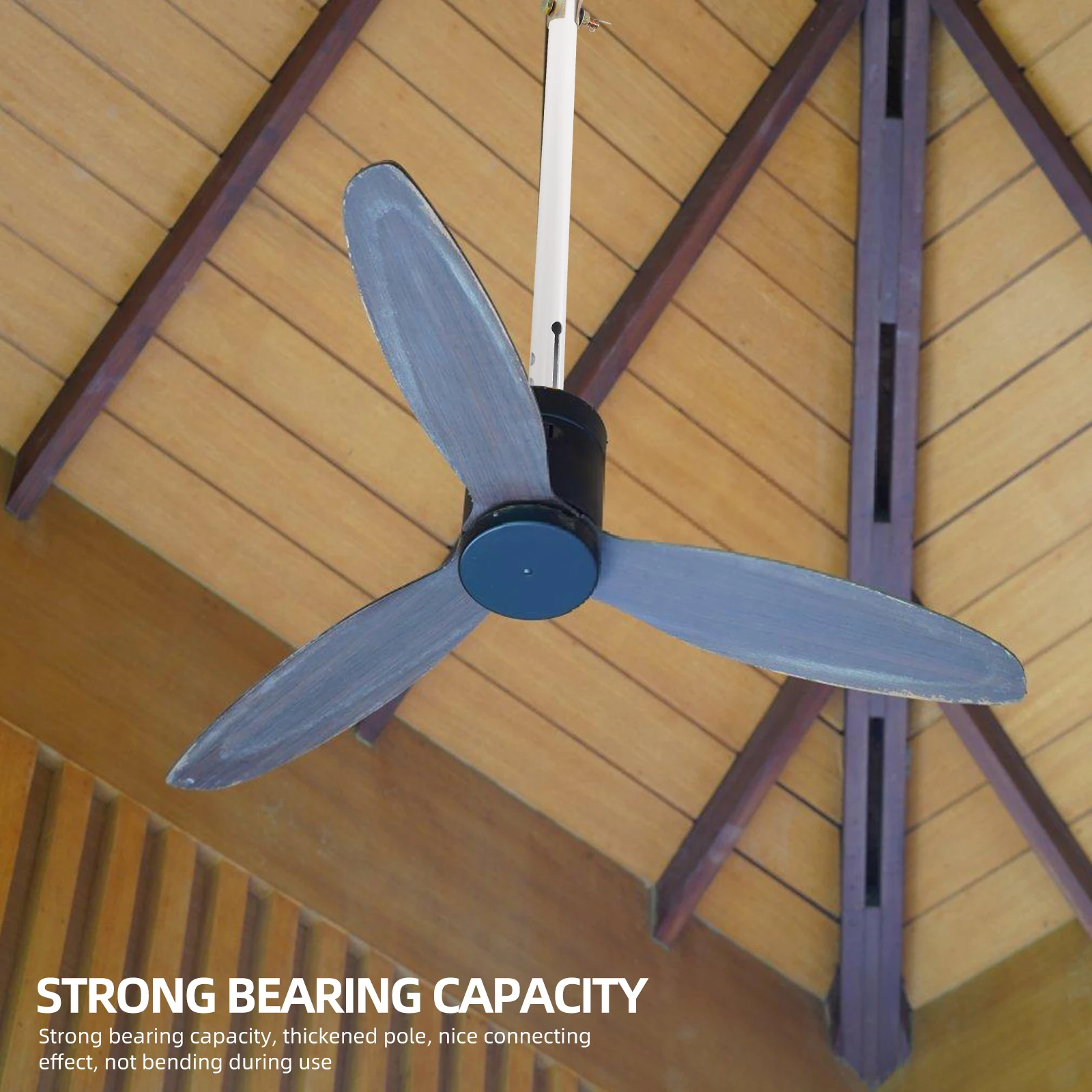 

1 Set Ceiling Fan Extension Rod Downrod Extension Pole Long Durable Metal Plastic Fan Rod Strong Stable Thickened Bearing Chains
