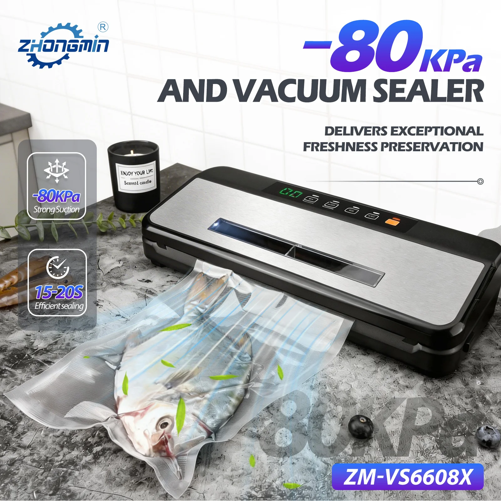 ZM-VS6608X 多機能真空シーラー 110V 自動食品 - Food Vacuum Sealer Machine のレビューと価格