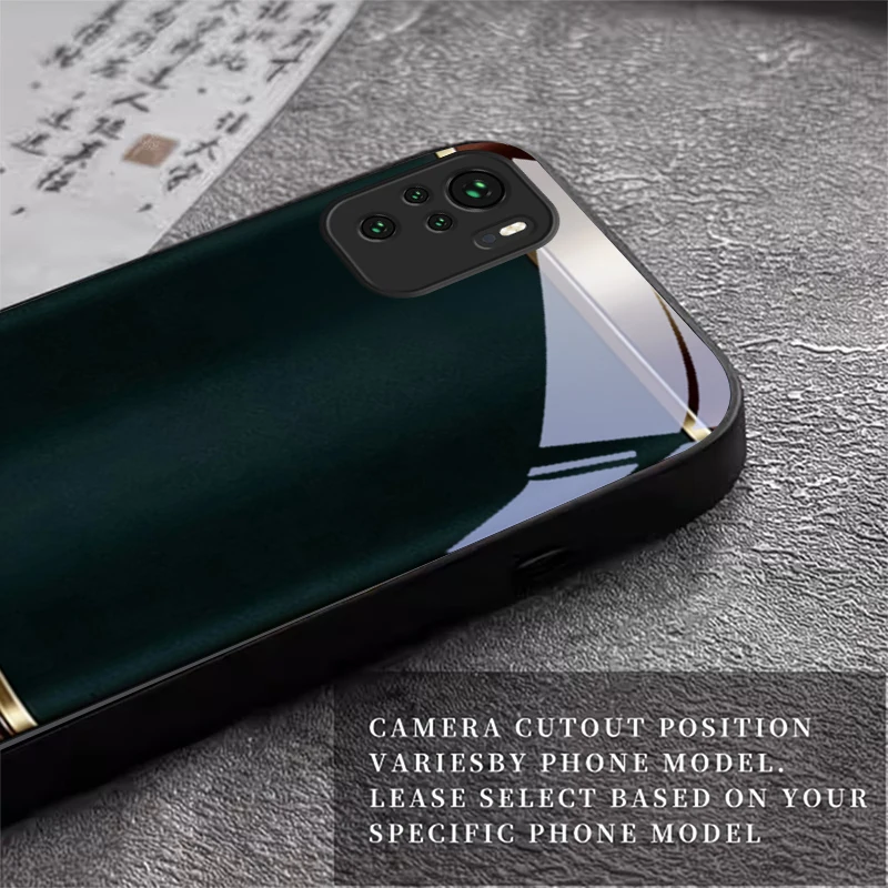 Metal trim border Black Glass Phone Case For Redmi Note 10 11 Pro+ 12 13 14 4G (Global) 14 Pro 5G India K60Ultra 13C 14C Cover view 6