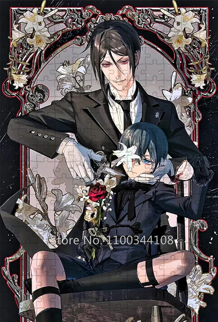 Japanese Anime Black Butler Jigsaw Puzzle Cartoon 300/500/1000 Pieces Wooden Puzzles Children Adult Handmade Toys Casual Game