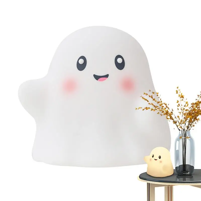 

Ghost Lamp Cute Festival Light Patting Night Lamp USB Charging Halloween Nightlight Silicone Night Lamp Light Up Ghost Party