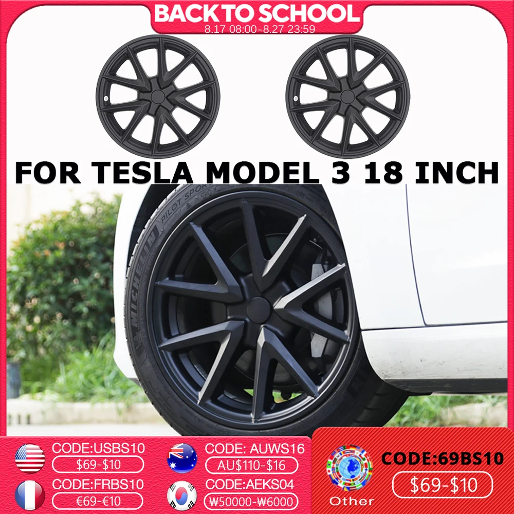 

4PCS Car Wheel Cover 18 Inch Performance Replacement Hub Cap Automobile Tires Hubcap Accessories for Tesla Model 3 2016-2023