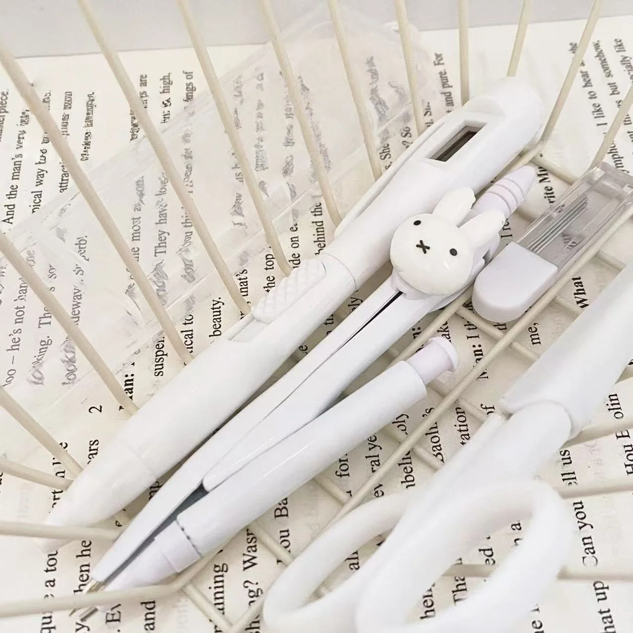 Compas de géométrie professionnel Miffy avec verrouillage, compas de précision en métal pour les mathématiques et fournitures de papeterie pour étudiants