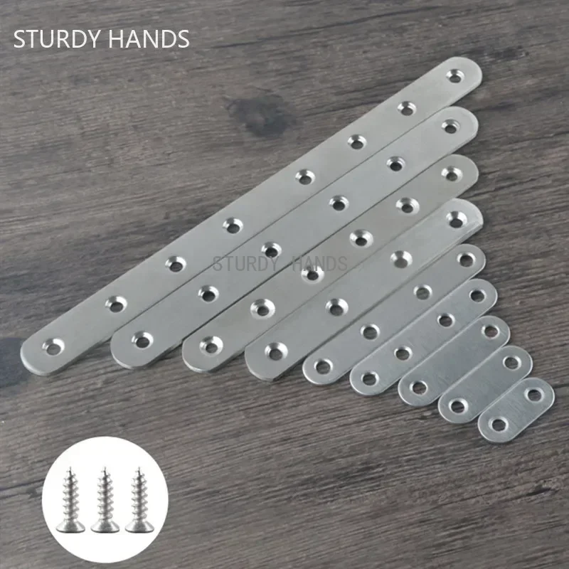 20 buah braket sudut baja tahan karat tebal, perlengkapan perangkat keras furnitur kode sudut datar konektor bagian lurus