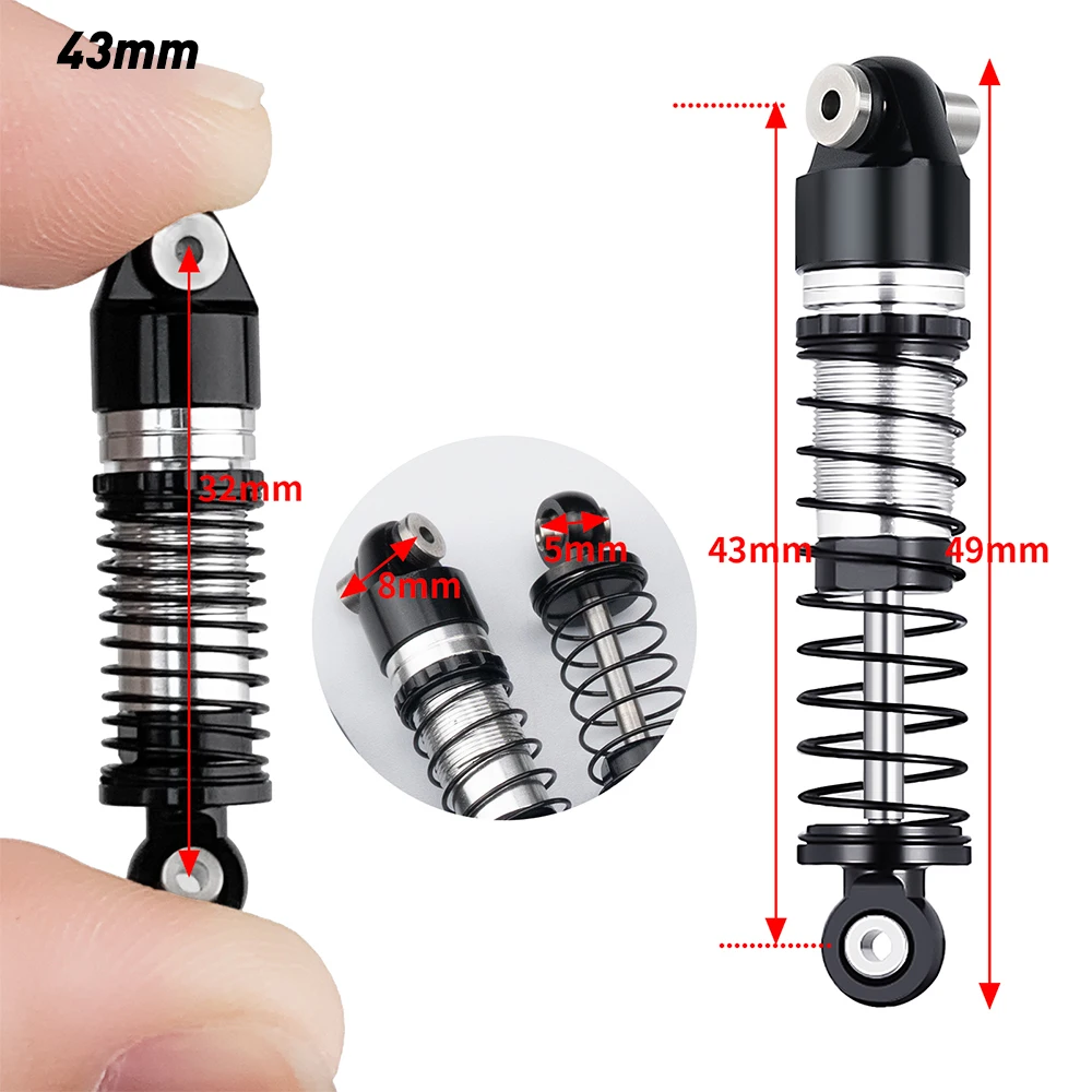 MIBIDAO 33/36/38/41/43/48mm Oil Shock Absorbers Damper for Axial SCX24 Deadbolt Chevrolet Wrangler Gladiator Bronco 1/24 RC Car