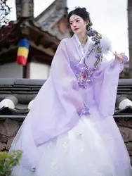 New Luxury Traditional Korean Hanbok Ethnic Long Sleeve Korean Clothing Female Embroidery Hanbok Dress Ancient Clothes