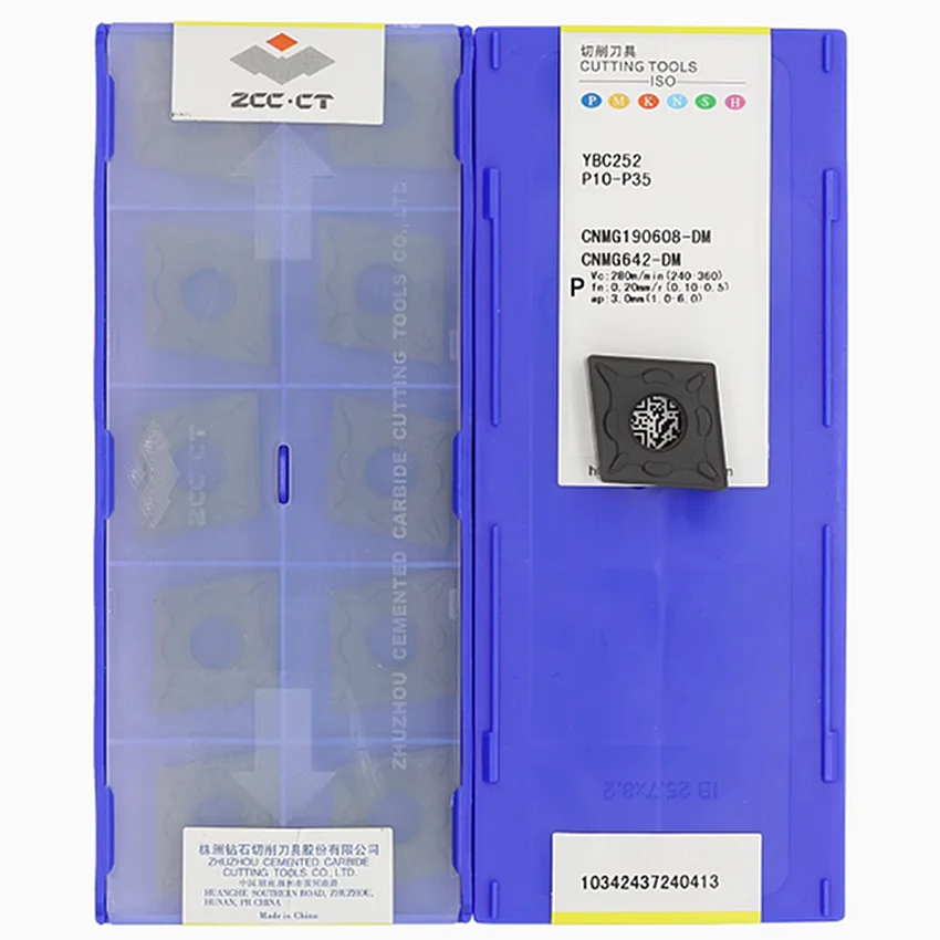 

CNMG190608-DM YBC252/CNMG190608-DM YBC251/CNMG190608-DM YBM251/CNMG190608-DM YBC152 ZCC.CT CNC carbide turning inserts 10pcs/box