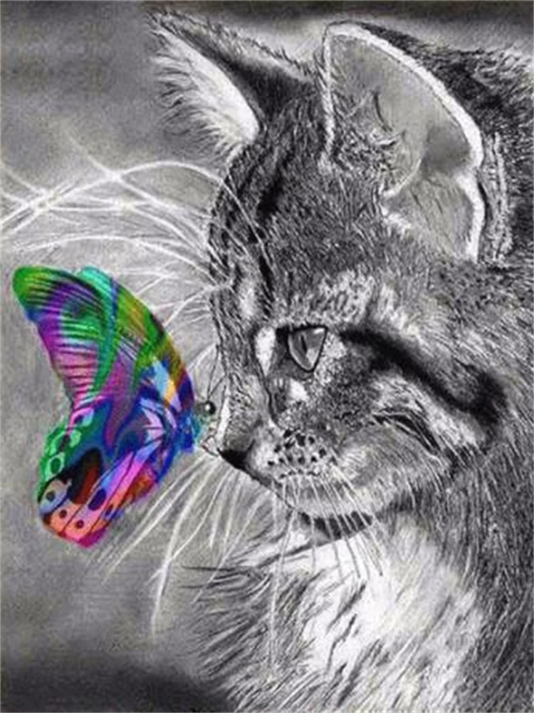 

Cat and Butterfly Warm Scene 500/1000/1200/2000 PCS Jigsaw Puzzles Challenging Family Activity Games for Gameroom Bedroom Gifts