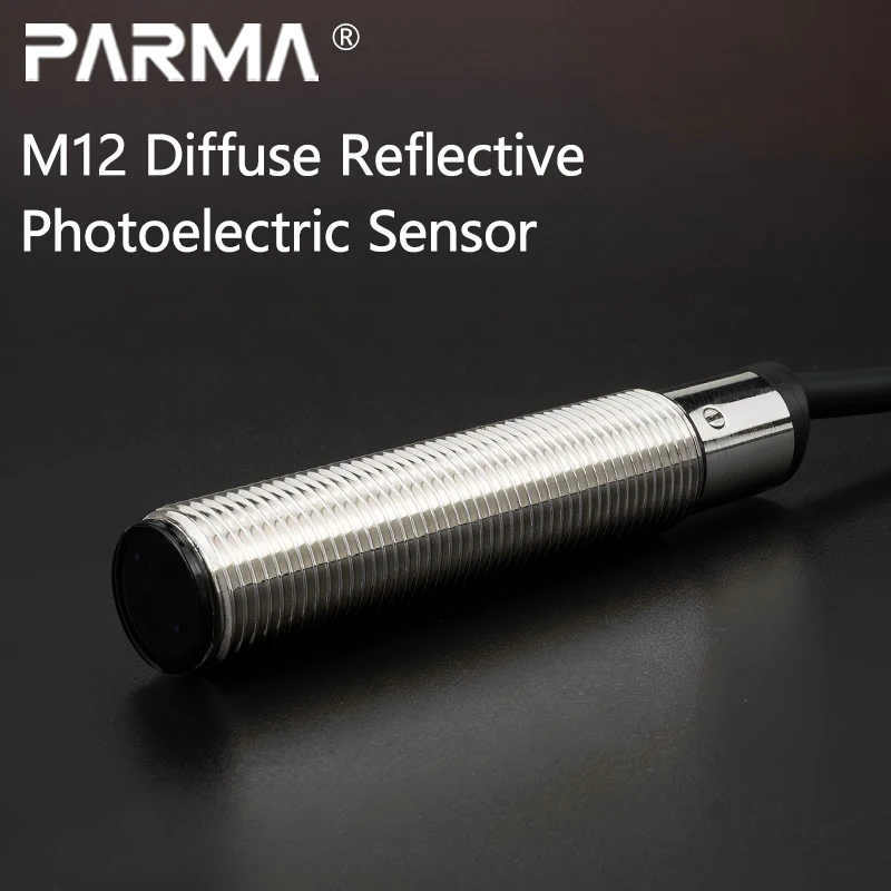 M12 cylindrical laser beam photoelectric switch sensor infrared visible light photoelectric induction switch, light spot 2mm