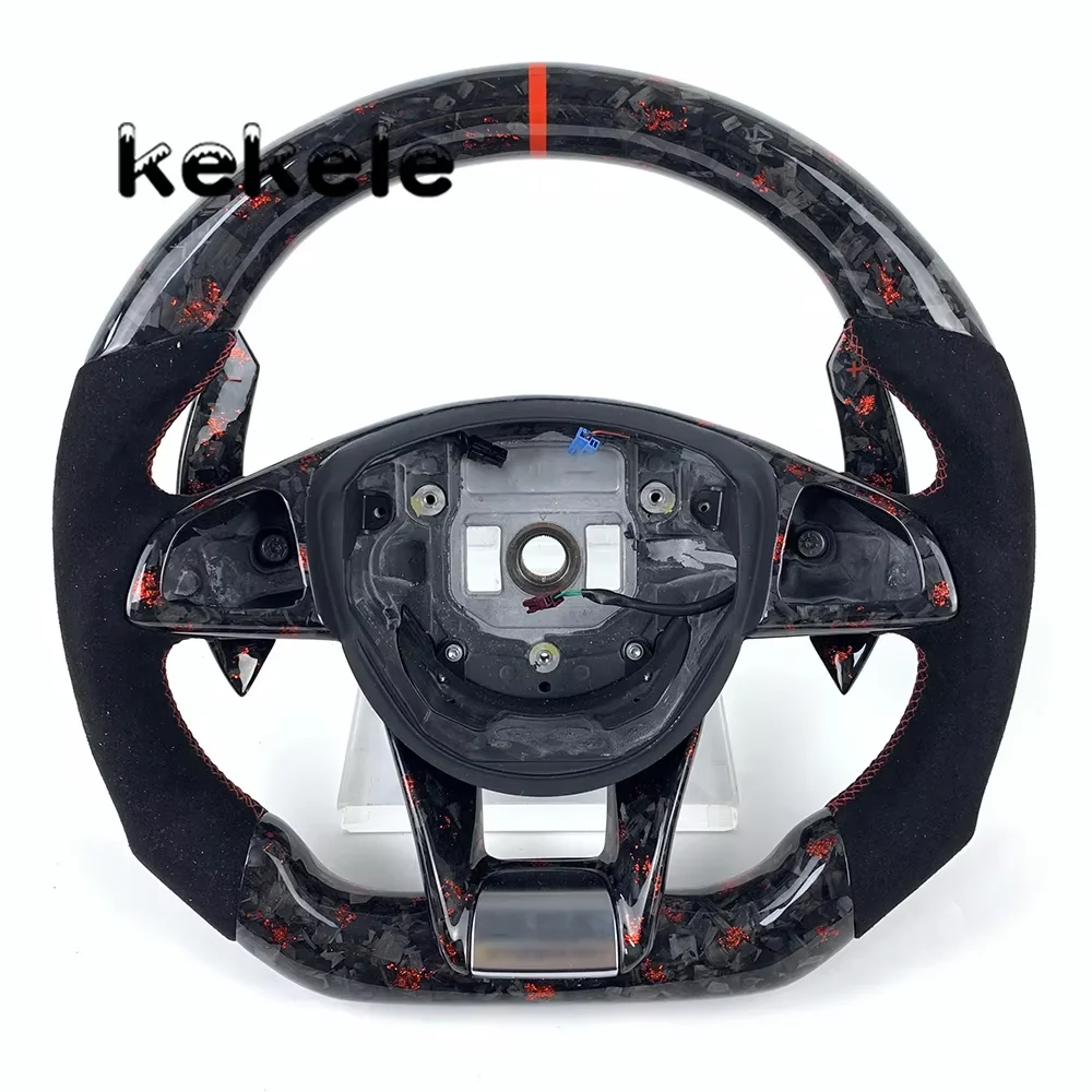 For Mercedes Benz W205 AMG Forged Carbon Fiber Steering Wheel W204 W212 W211 W213 E300 W218 X166 GLC X253 G63 Can Be Customized