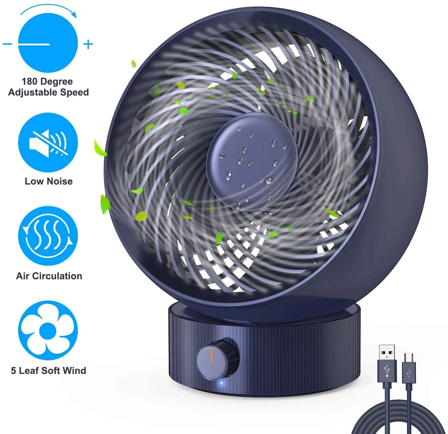 2023 Mini ventola USB portatile ventola di raffreddamento silenziosa con ventola da tavolo a testa regolabile per l'home Office all'aperto