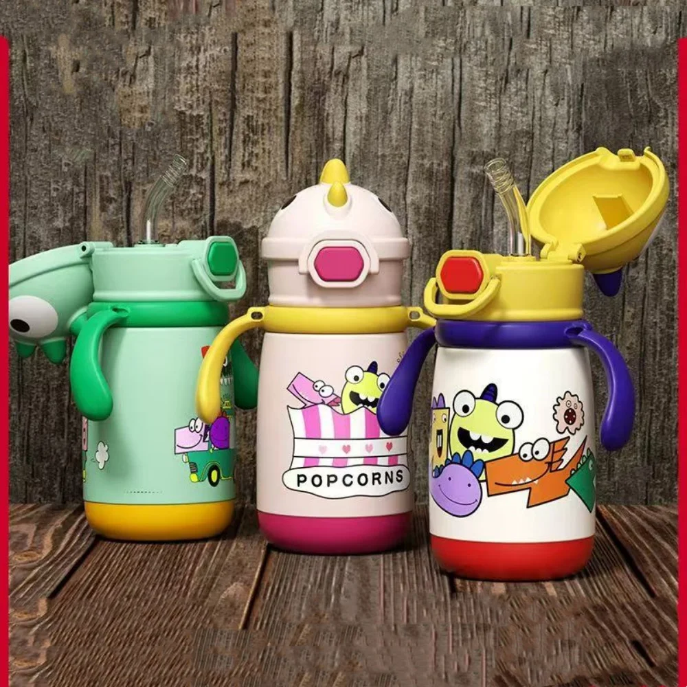 Cartoon Dinosaur Insulated Water Bottle 316 Stainless Steel Thermos Bottle For Kids Travel Or To School Keep Water Hot/Cold