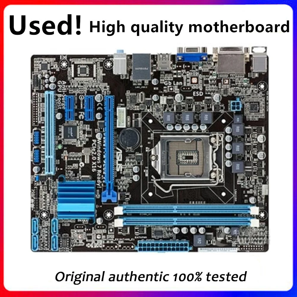 

For ASUS P8H61-M PLUS V2 Desktop Computer Motherboard LGA 1155 DDR3 For Intel H61 P8H61 Desktop Mainboard SATA II Used