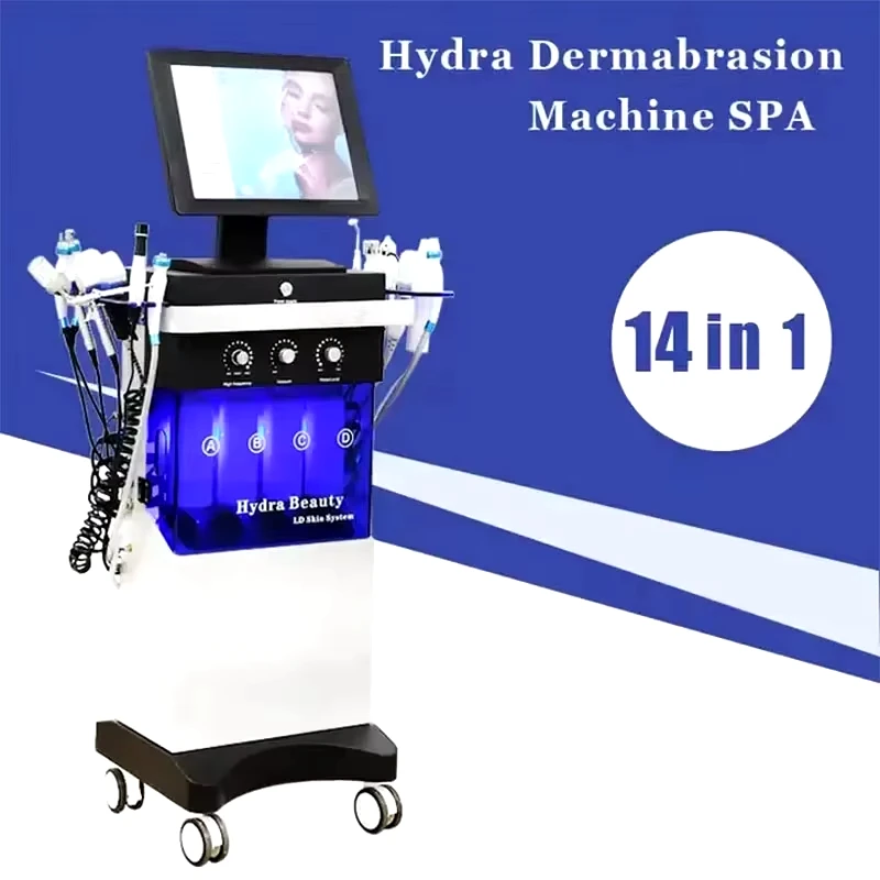 14 in 1 Women Aesthetic Beauty Equipment Bubble Oxygenation Ultrasonic Scrubber Hydrodermabrasion Hydro Facial Machine