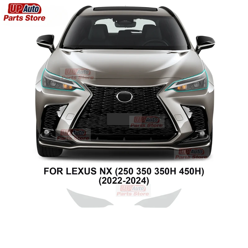 

2 Pcs Car Headlight Protective Film Transparent Black TPU Sticker for Lexus NX 250 350 350H 450H 2022 2023 2024 Mach E