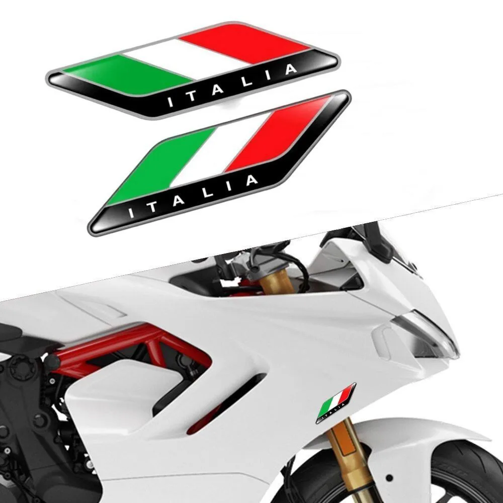 

2 шт./пара 3D-эмблемы-значки с трехцветным флагом для всех моделей, 3D-силиконовые наклейки-декали для автомобиля, мотоцикла, национальный флаг Италии