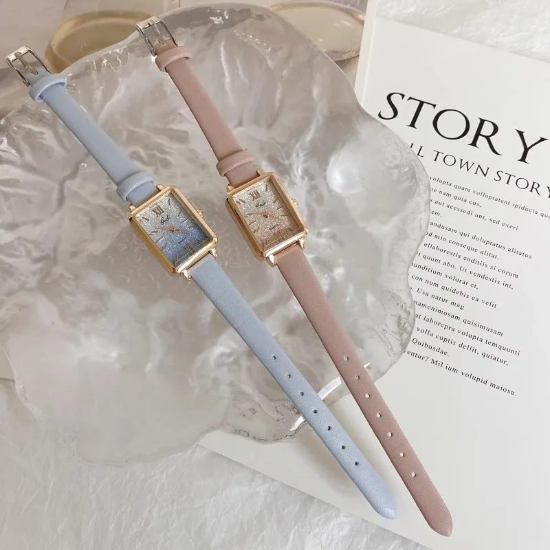 

Stylish and Exquisite Women's Watch Rectangle Light-colored Quartz Watch Personalized Leather Elegant Women's Watch