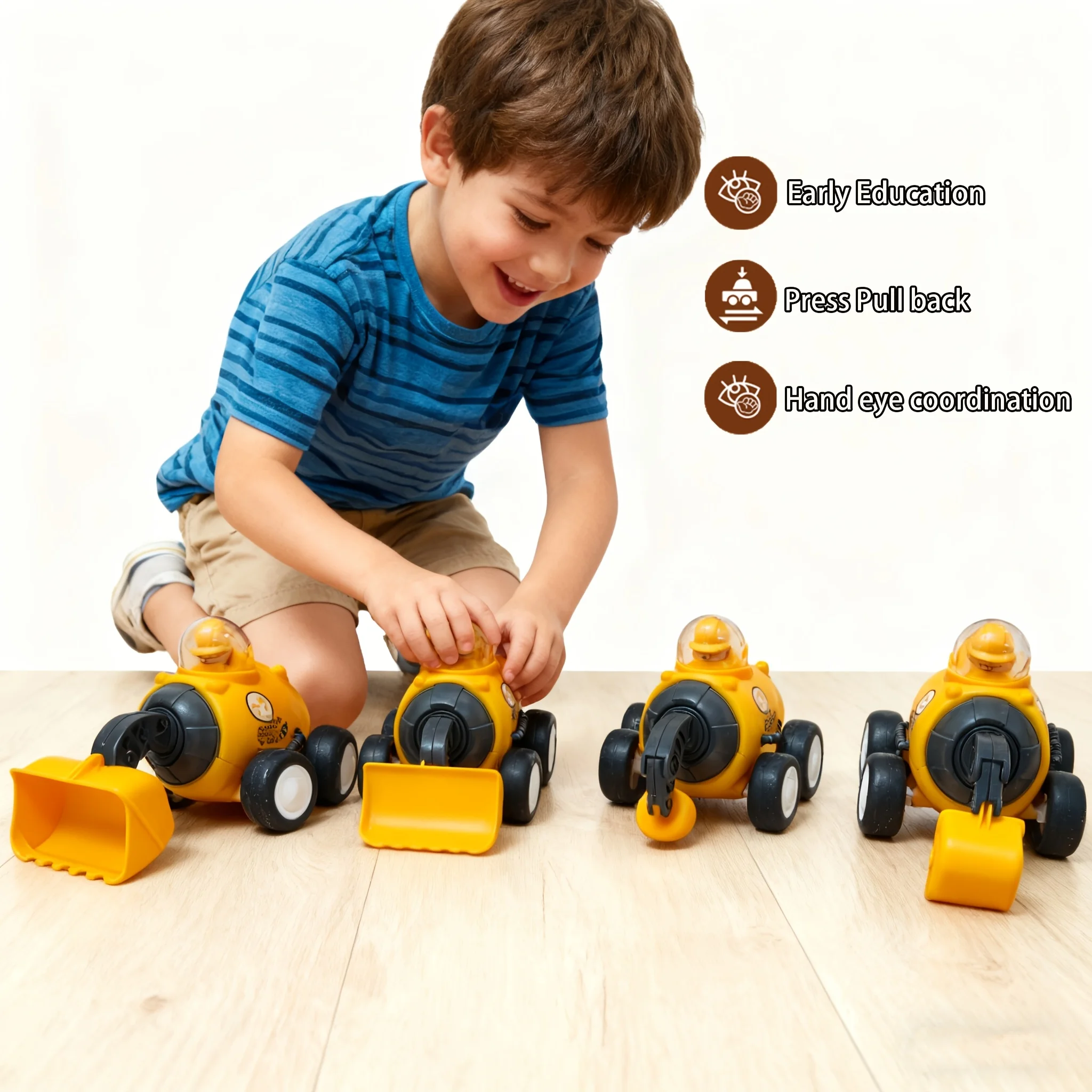 

Инерционная игрушечная машинка, движется от простого нажатия, идеальный подарок на дни рождения, Рождество и День благодарения, в случайной упаковке.