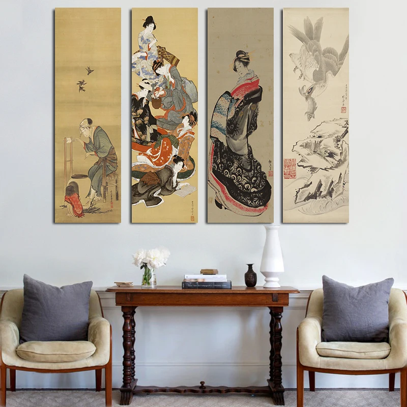 Japanese Decorative Painting Ukiyoe Posters And Prints Wall Art Pictures For Living Room Background Canvas Home Decor Cuadros