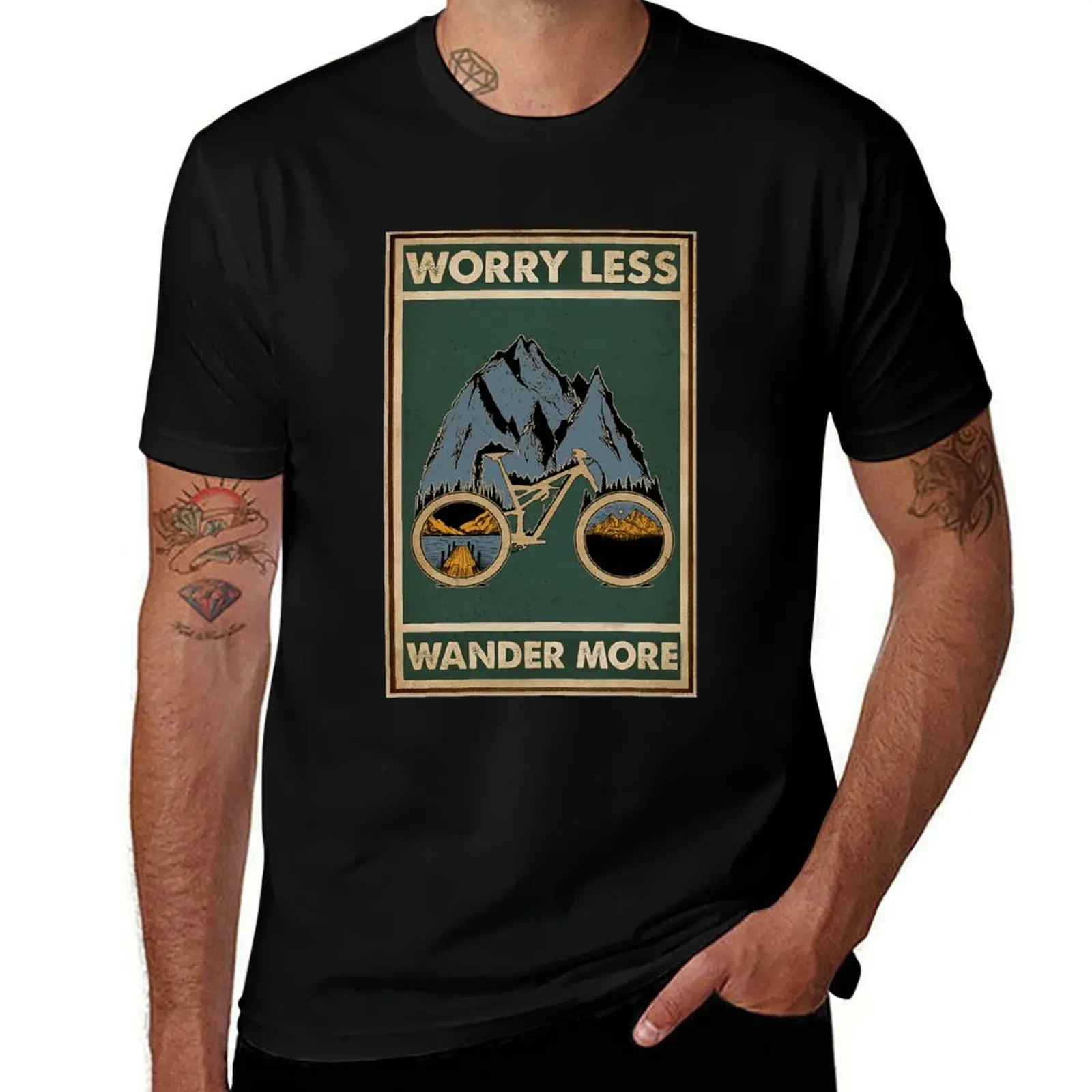 worry less wander more - lose mind find soul - Cycling Life T-Shirt t shirts for man pack white T-Shirt